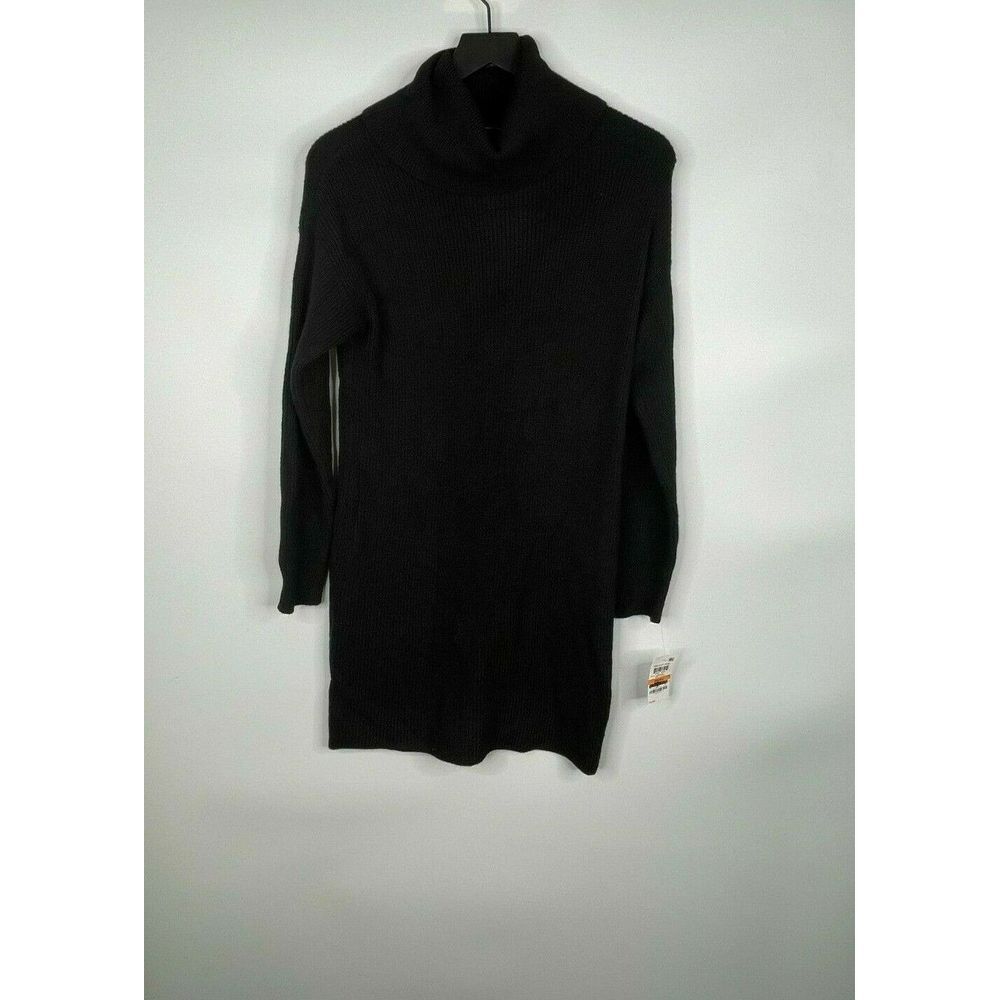 Bar III Womens Sweater‎ Knit Dress Size S Solid DeeBlack Galaxy Chic NWT